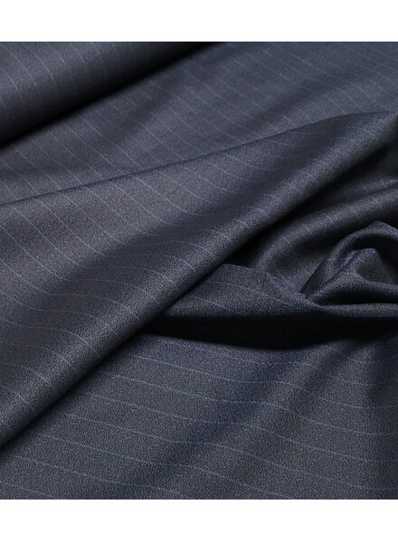 marineblauw met kobalt pinestripe -  geweven bamboe blend - heel soepelvallende stof en geen kreuk