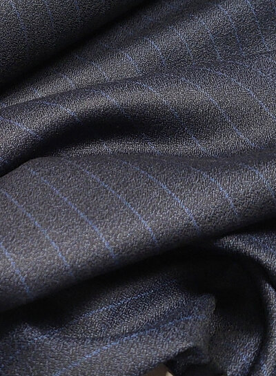 Navy blue with cobalt pine stripe - woven bamboo blend - very soft fabric and no wrinkles