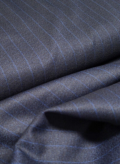 Navy blue with cobalt pine stripe - woven bamboo blend - very soft fabric and no wrinkles