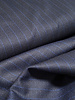 marineblauw met kobalt pinestripe -  geweven bamboe blend - heel soepelvallende stof en geen kreuk