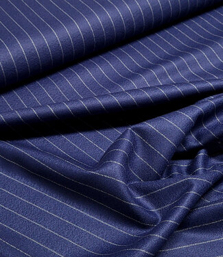 Indigo blue with gray pine stripe - woven bamboo blend - very soft fabric and no wrinkles