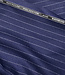 indigo blauw met grijze pinestripe -  geweven bamboe blend - heel soepelvallende stof en geen kreuk