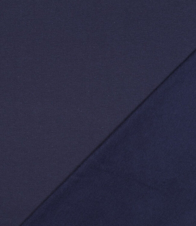 marineblauw - zachte sweaterstof GOTS