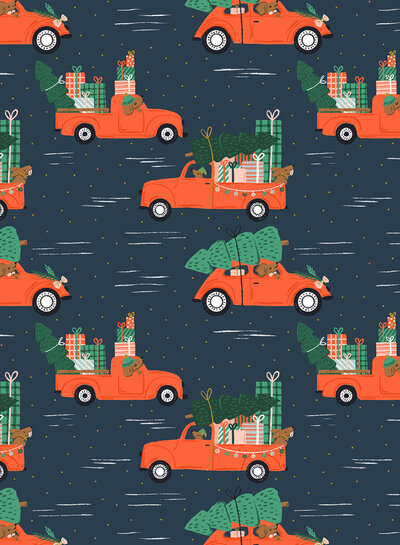 Holiday Haulin Hounds - Merry Pawmas - cotton