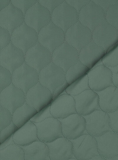 balsam green - waves - matelasse fabric - double face
