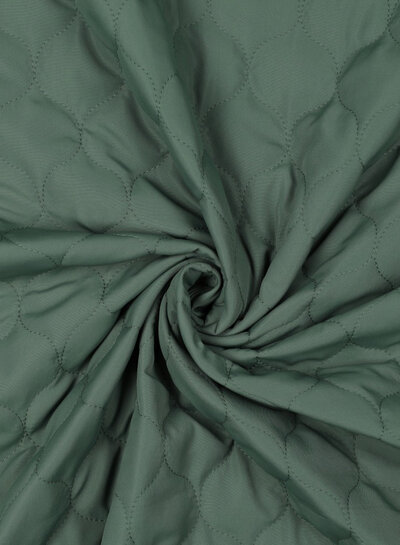balsam green - waves - matelasse fabric - double face