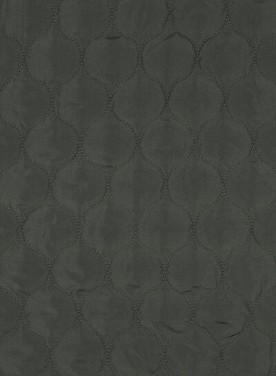 dark green - waves - quilted fabric - double face