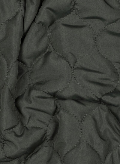 dark green - waves - quilted fabric - double face