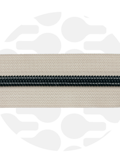 ZipperZoo off-white - spiral zipper 1 meter #5 black