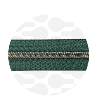 ZipperZoo Vintage green - spiraalrits 1 meter  #5 zilver
