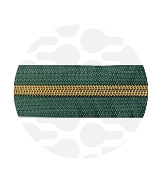 ZipperZoo Vintage green - spiraalrits 1 meter  #5 warm gold