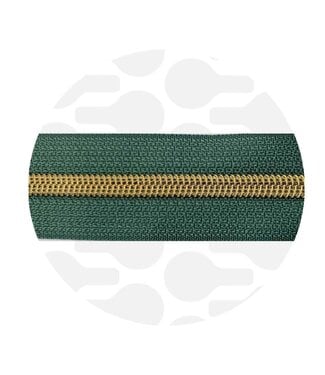 ZipperZoo Vintage green - spiral zipper 1 meter #5 warm gold
