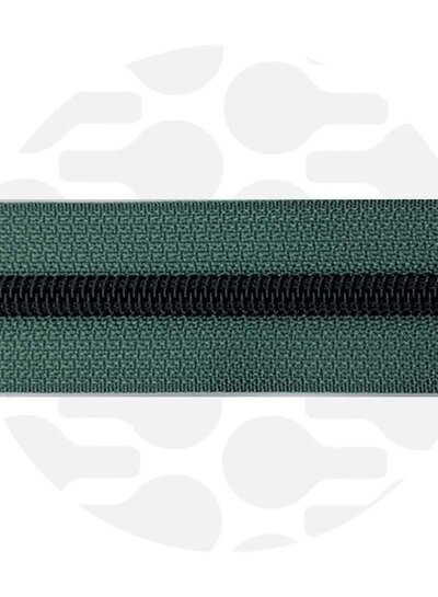 ZipperZoo Vintage green - spiral zipper 1 meter #5 black