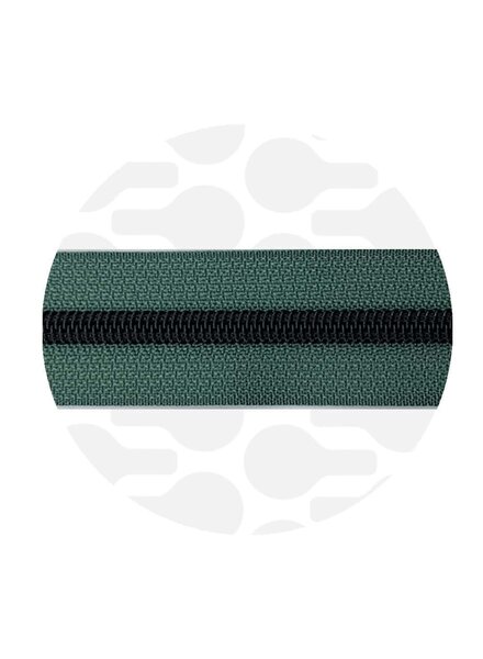 ZipperZoo Vintage green - spiral zipper 1 meter #5 black