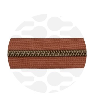 ZipperZoo Cognac Brown - spiraalrits 1 meter  #5 - brons