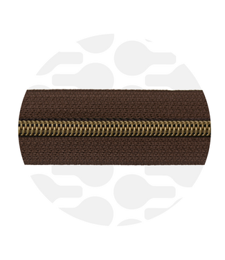 ZipperZoo Brownie - spiraalrits 1 meter  #5 - brons