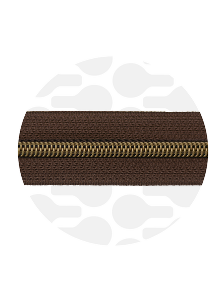 ZipperZoo Brownie - spiraalrits 1 meter  #5 - brons