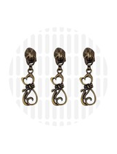 ZipperZoo Zipper puller #5 - cat - bronze packed per 3