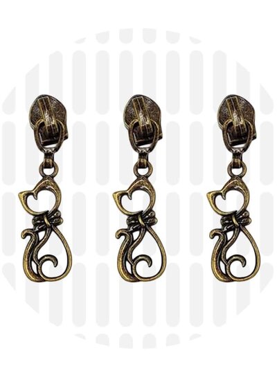 ZipperZoo Ritstrekker #5 - cat - brons verpakt per 3