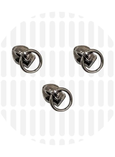 ZipperZoo ritstrekker #5 - ring 10mm - gun metal verpakt per 3
