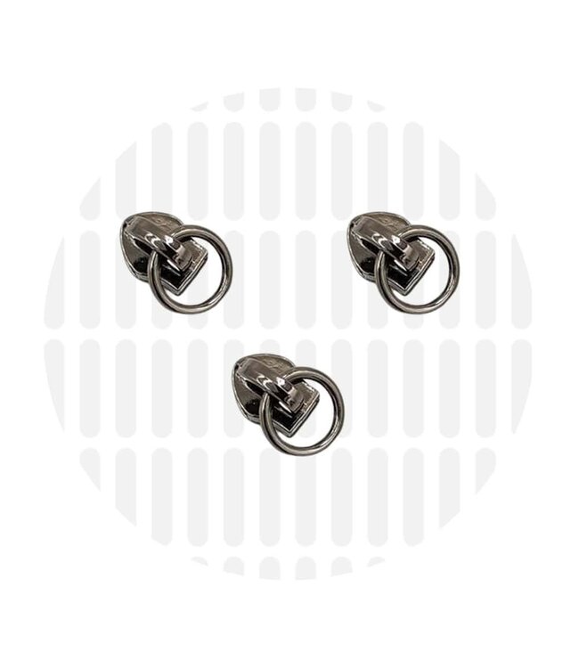 ZipperZoo Zipper puller #5 - ring - Gun metal packed per 3