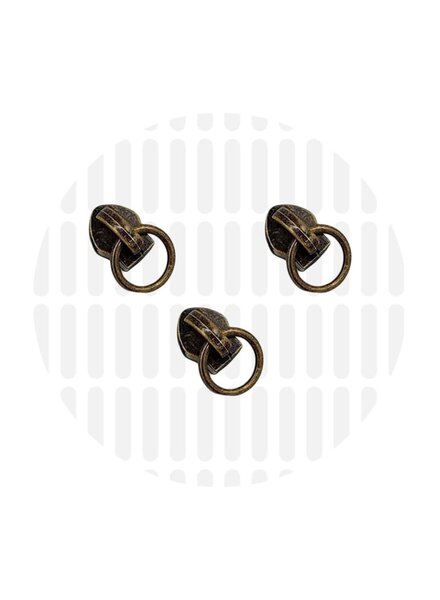 ZipperZoo Ritstrekker #5 - ring 10mm - brons verpakt per 3