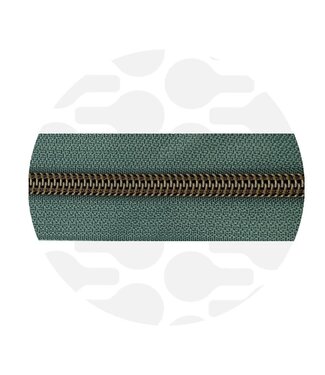 ZipperZoo Vintage green - spiraalrits 1 meter  #5 brons