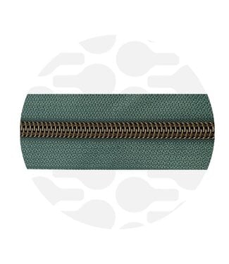 ZipperZoo Vintage green - spiral zipper 1 meter #5 bronze
