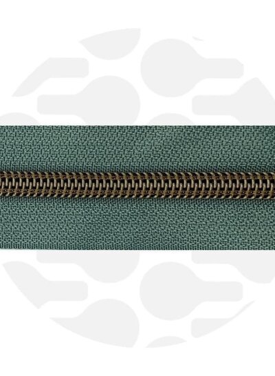 ZipperZoo Vintage green - spiraalrits 1 meter  #5 brons