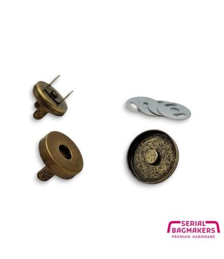 ZipperZoo platte magneetsluiting brons 2 stuks