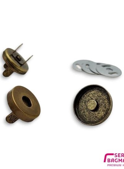 ZipperZoo platte magneetsluiting brons 2 stuks