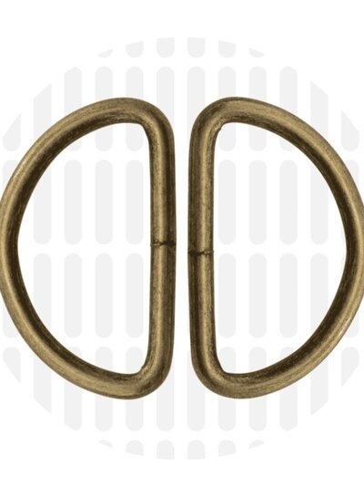 ZipperZoo D-ring 38 mm - bronze - packed per 2