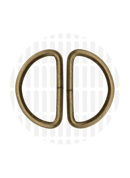 ZipperZoo D-ring 38 mm - bronze - packed per 2