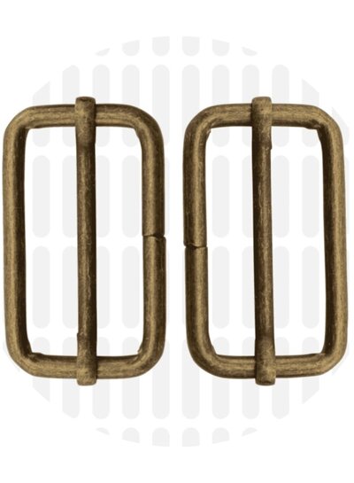 ZipperZoo 2-pack basic slide buckle - 38 mm - bronze