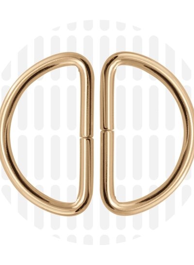 ZipperZoo D-ring 38 mm - gold - packed per 2