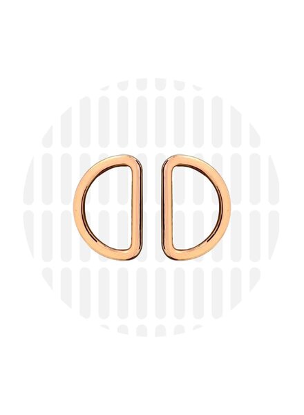ZipperZoo D-ring 20 mm strak -  rose gold  - verpakt per 2