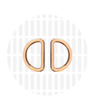 ZipperZoo D-ring 25 mm strak -  rose gold - verpakt per 2