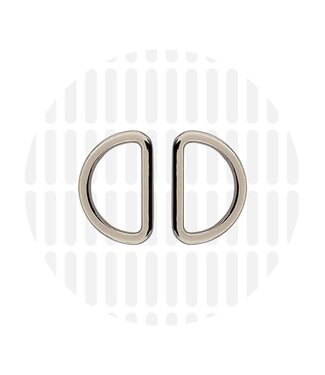ZipperZoo D-ring 25 mm strak -  zilver - verpakt per 2