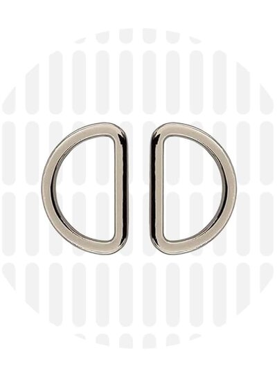 ZipperZoo D-ring 25 mm strak -  zilver - verpakt per 2