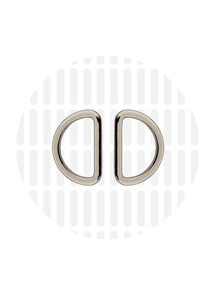 ZipperZoo D-ring 25 mm tight - silver - packed per 2