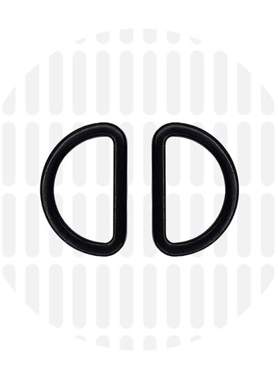 ZipperZoo D-ring 25 mm strak -  mat zwart - verpakt per 2