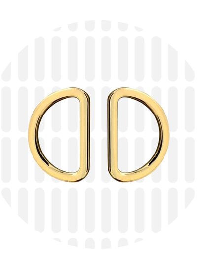 ZipperZoo D-ring 20 mm - welded - gold - packed per 2