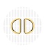 ZipperZoo D-ring 20 mm strak -  goud - verpakt per 2