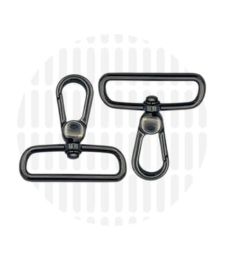 ZipperZoo carabiner premium - 32 mm - gun metal - 2-pack