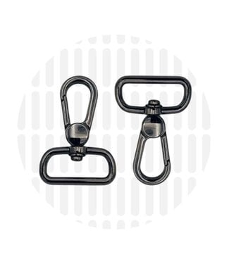 ZipperZoo carabiner premium - 38 mm - gun metal - 2-pack