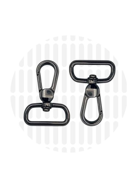 ZipperZoo carabiner premium - 38 mm - gun metal - 2-pack