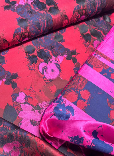 Roses red - woven jacquard