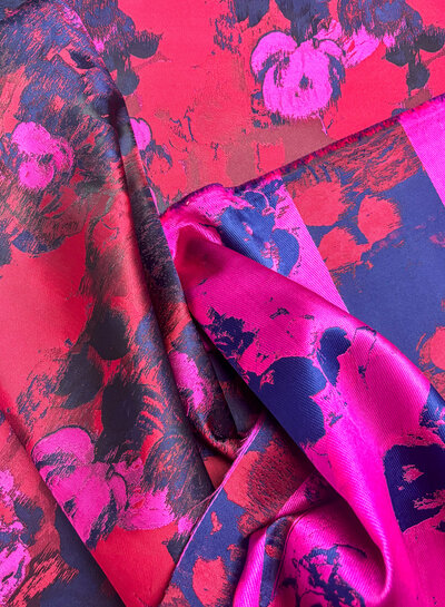 Roses rood - geweven jacquard