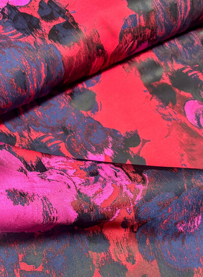 Roses rood - geweven jacquard