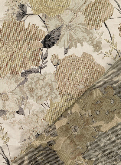 rose garden - champagne - beautiful woven jacquard